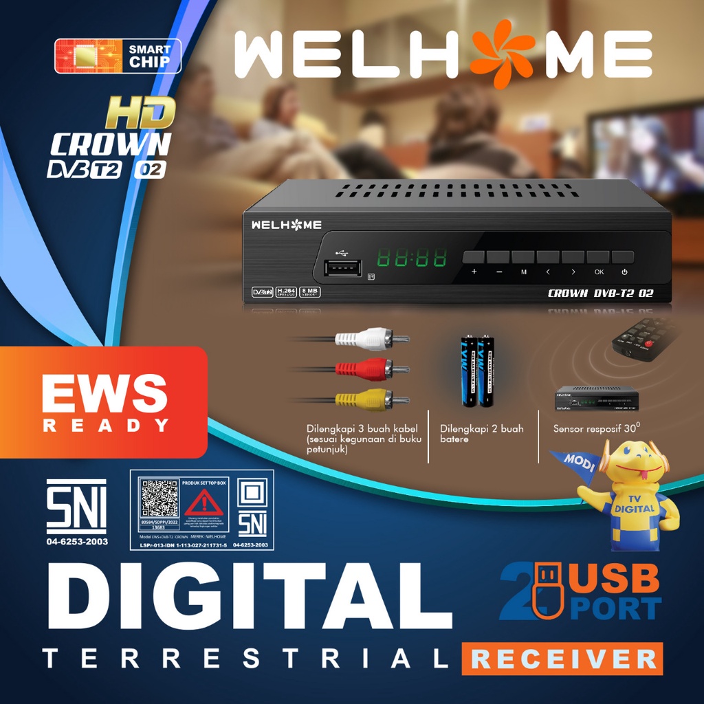 Welhome Set Top Box Crown HD TV Digital Matrix - DVB T2 01 / DVB T2 02