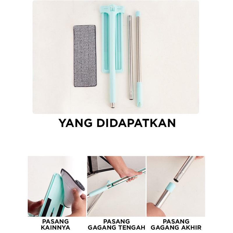 Alat Pel Lantai Ultra Mop Acline - Pel Lantai Tarik Handle Free