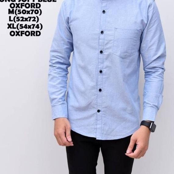 EXCLUSIVE!ALJOSA kemeja pria lengan panjang SOFT BLUE simple polos 4800|SQ9