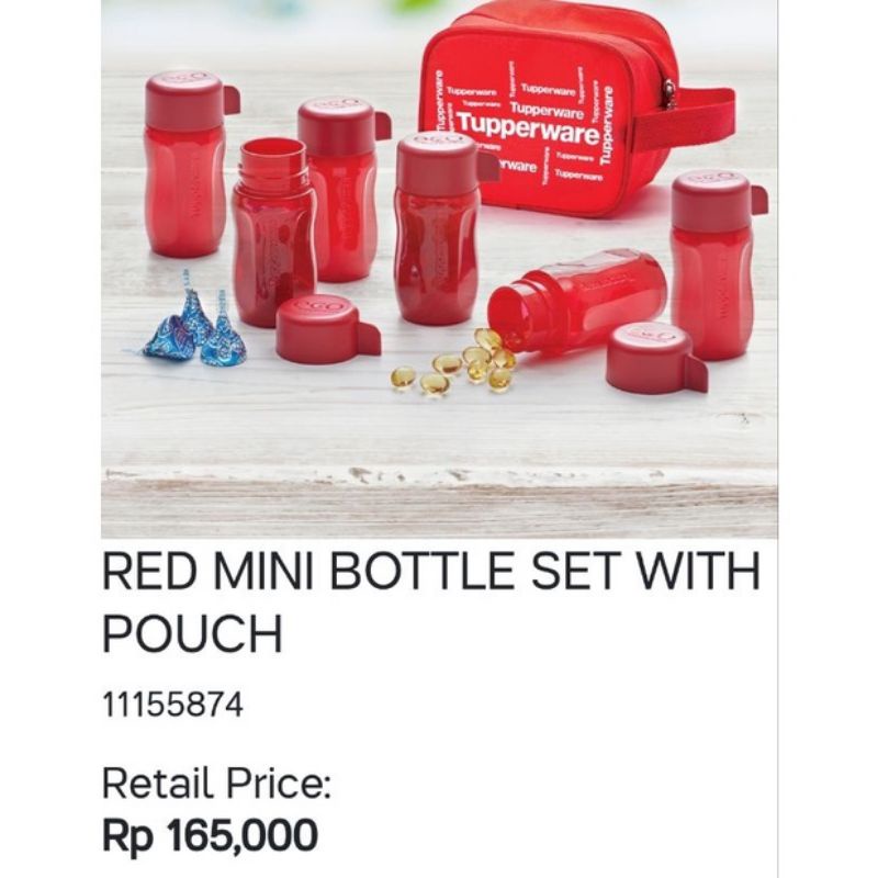 Tupperware Red Mini Bottle Set 90ml