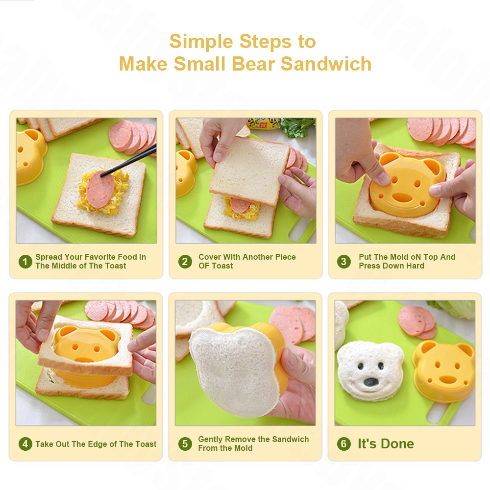 Halo Baby Cetakan Pemotong Roti Sandwich/Cetakan Roti Bear DIY Model