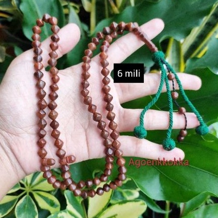 Tasbih 99 wajik rumbai 6 mili coklat kokka kaukah