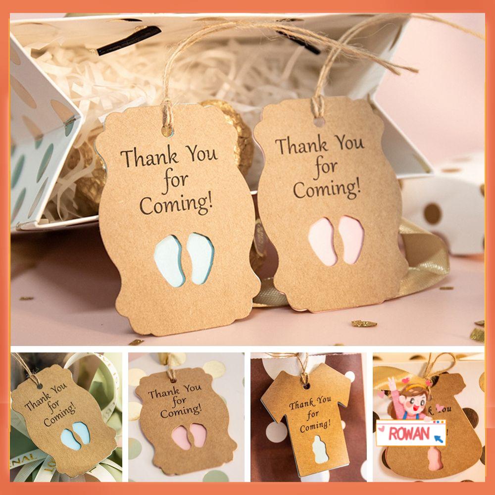 R-flower 50PCS Baby Shower Hanging Tag Hadiah Perlengkapan Pesta Gender Reveal Packing Label