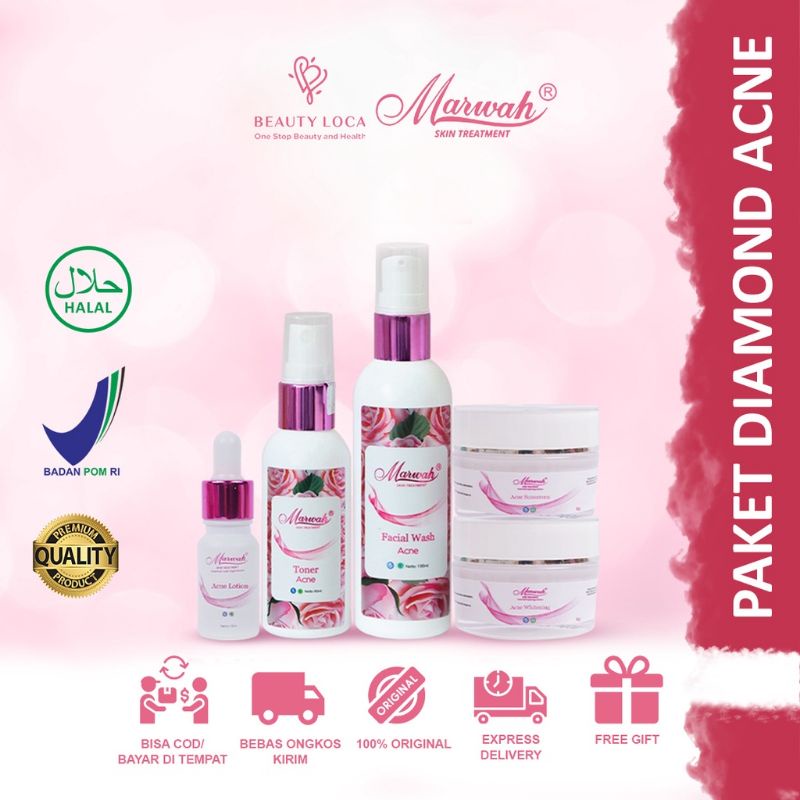 MARWAH SKINCARE PAKET GLOWING DIAMOND ACNE