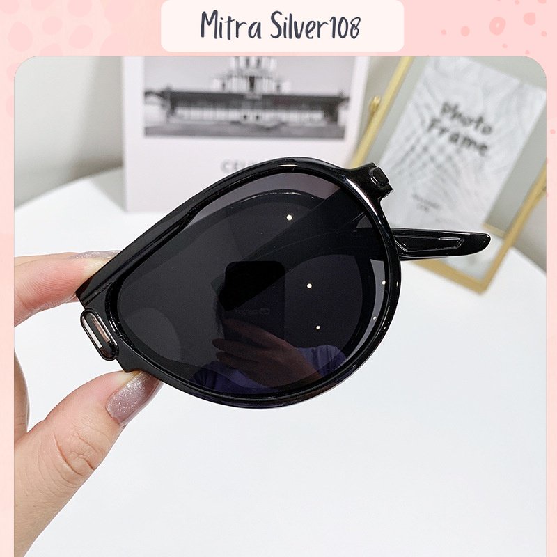 [MS108]  KM 12 - Kacamata Hitam Terbaru bisa di LIPAT Sunglasses Anti-UV Wanita Pria Import Kacamata Fashion