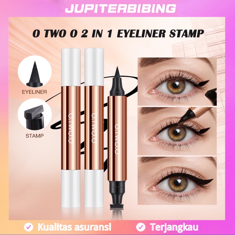 Eyeliner Stamp O TWO O 2 In 1 Eyeliner Stamp Waterproof Wing Eyeliner Liquid Waterproof Stamp Eyeliner 2 in 1 Eyeliner