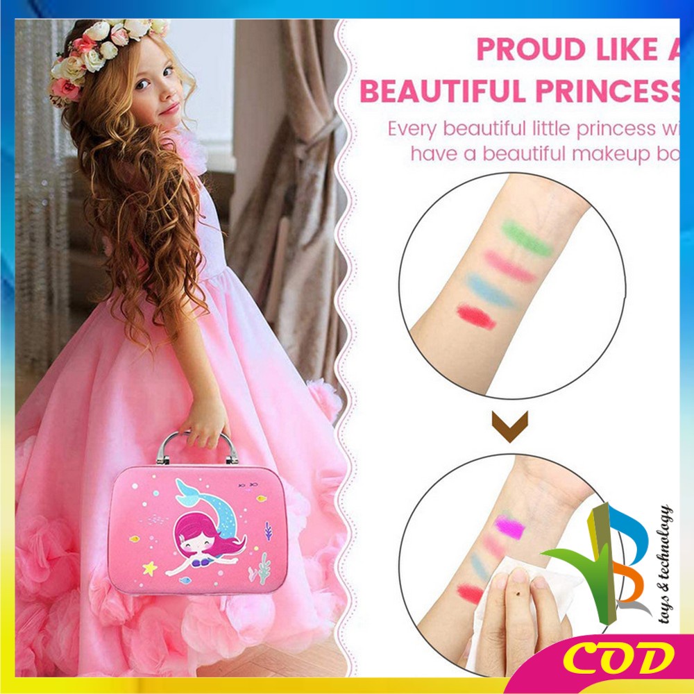 RB-M282 Mainan Make Up Anak Perempuan Alat Dandan Pretend Play Makeup Set Kosmetik Anak / Mainan Make Up Koper Tas Mermaid Alat Rias Anak