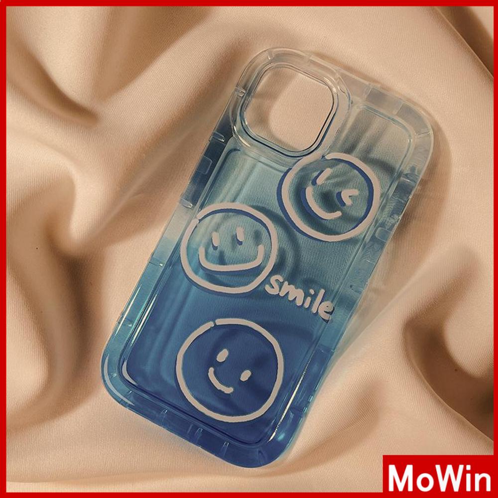 For iPhone 14 Pro Max iPhone Case Clear Case TPU Soft Case Airbag Reinforced Shockproof Blue Smiley Compatible with iPhone 13 Pro Max iPhone 12 Pro Max 11 7Plus 8Plus 6Plus XR xs