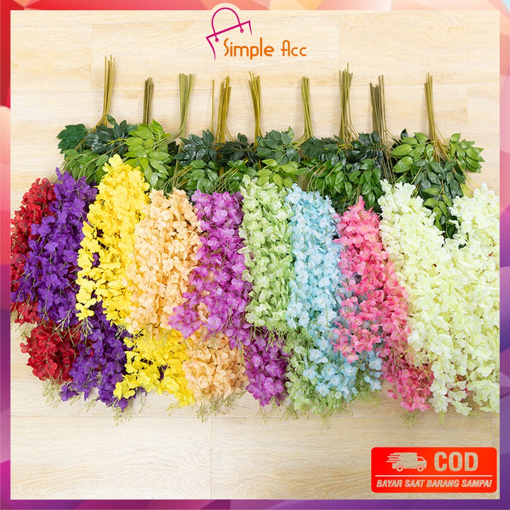 DO-C745 Bunga Hias Wisteria Ornamen / Bunga Artificial Wisteria Gantung Tanaman Bunga Rambat Hias De