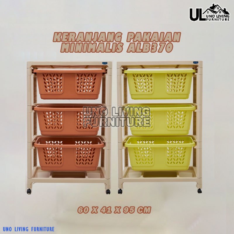 Rovega Rak Laundry Serbaguna / Troli Rak Baju Bayi / Rak Dorong Rovega ALB 370