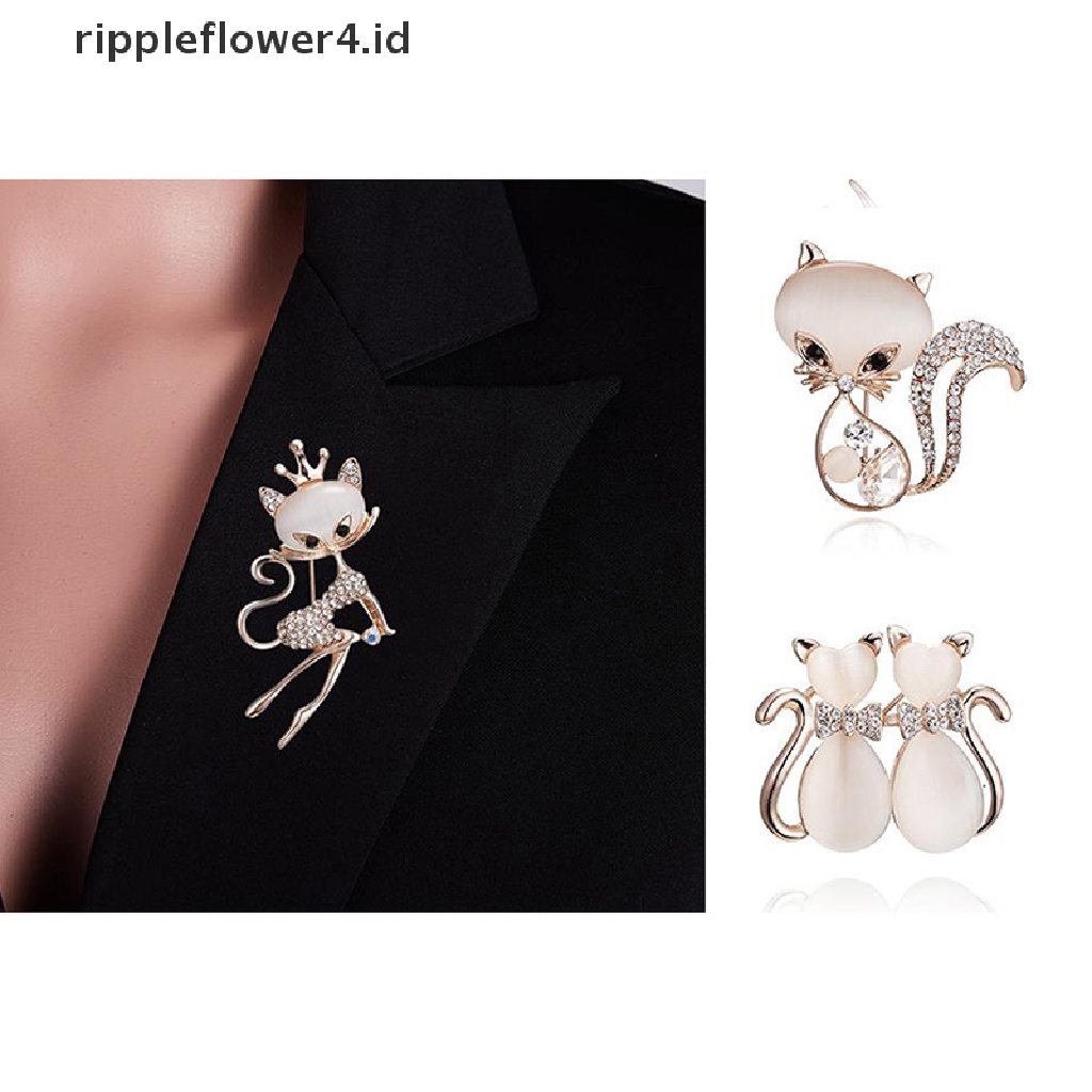 {rippleflower4.id} 1pc Pin Bros Kristal Berlian Imitasi Untuk Wanita Pakaian Bros Aksesoris Hadiah~