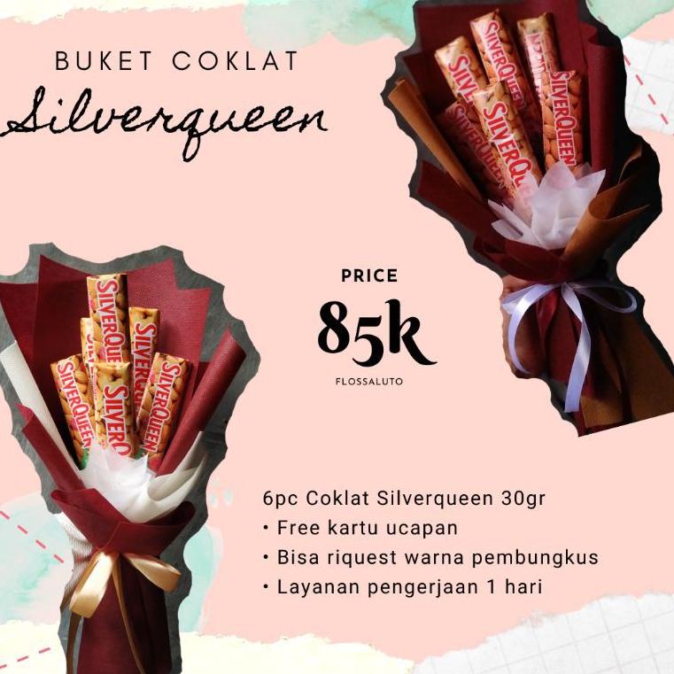 

(V2)4☛) Buket Coklat Silverqueen / kado pacar / kado sahabat / hadiah segala acara trending