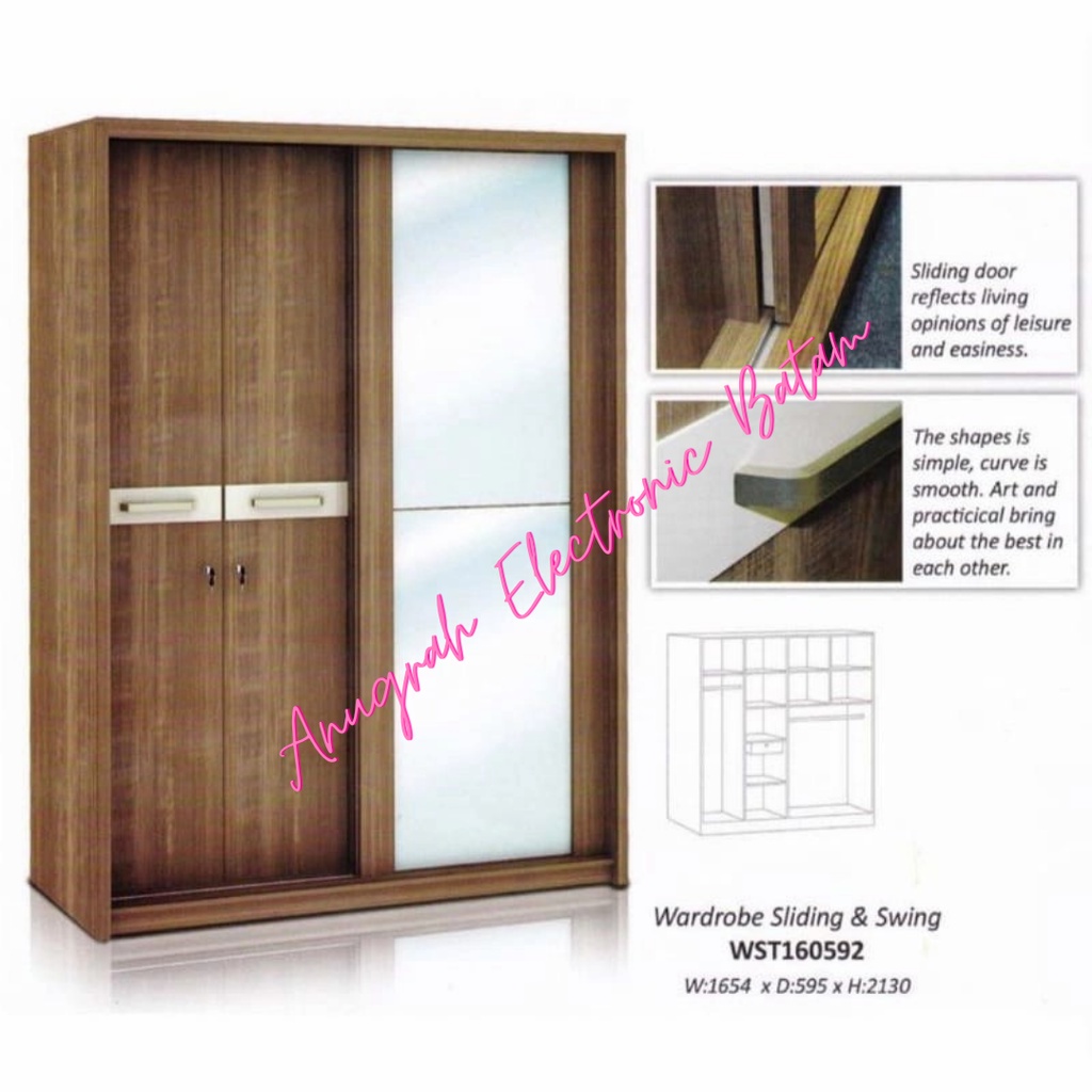 Lemari Kayu Sliding by Olympic - WST Chicago BATAM