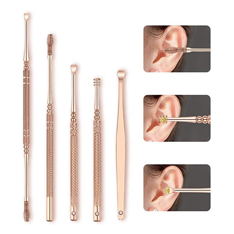 Ear Cleaning Tool 8 Pcs LED Korek Kuping Earwax Cleaner