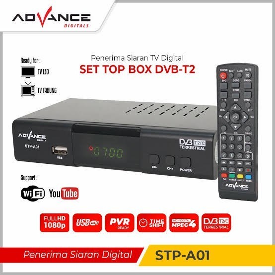 TERLARIS SET TOP BOX ADVANCE STP-A01 DVB-T2 DIGITAL RECEIVER /SET TOP BOX TV DIGITAL/SET TOP BOX