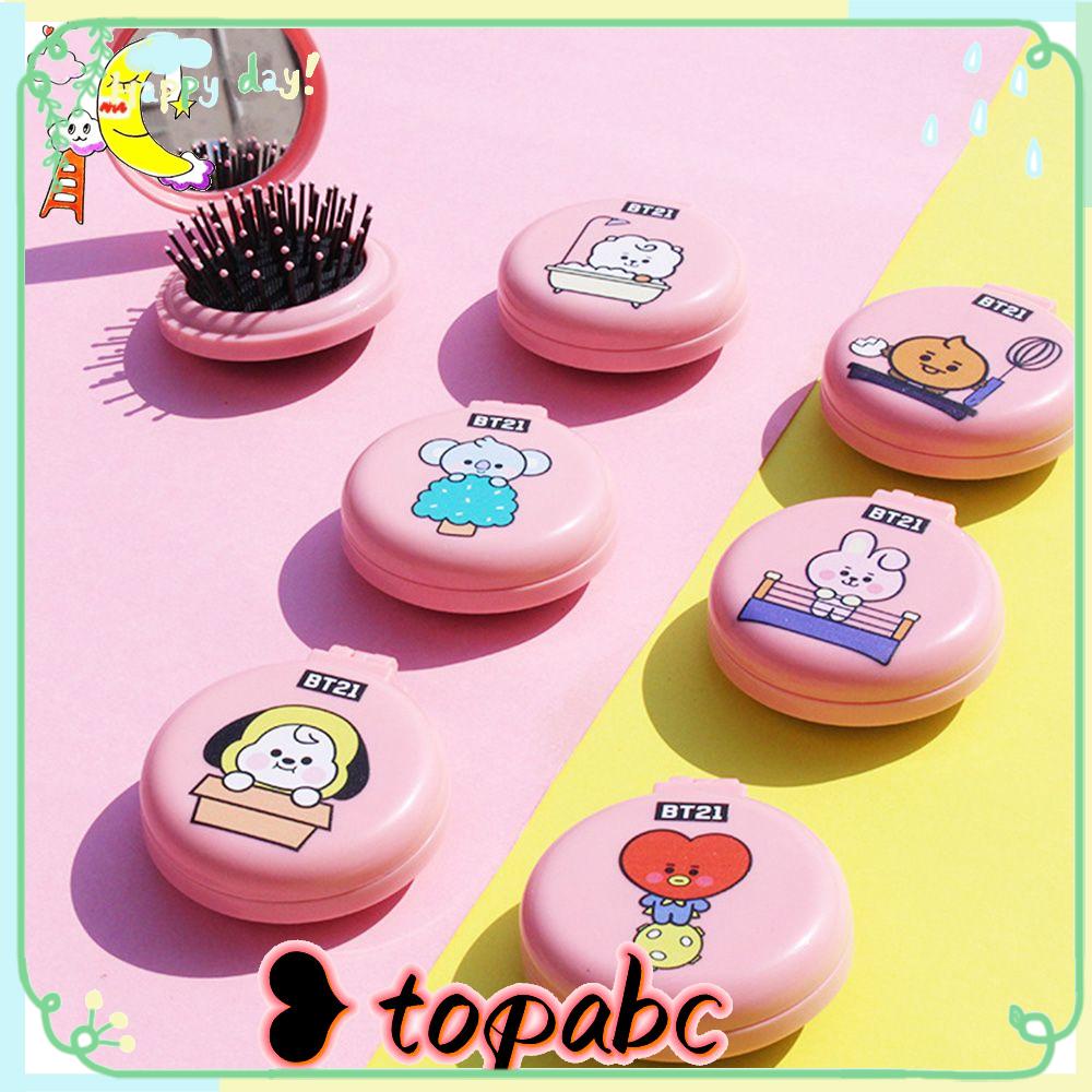 Top BT21 Sisir Hadiah Siswa Kreatif Desain Portabel Kosmetik Aksesoris