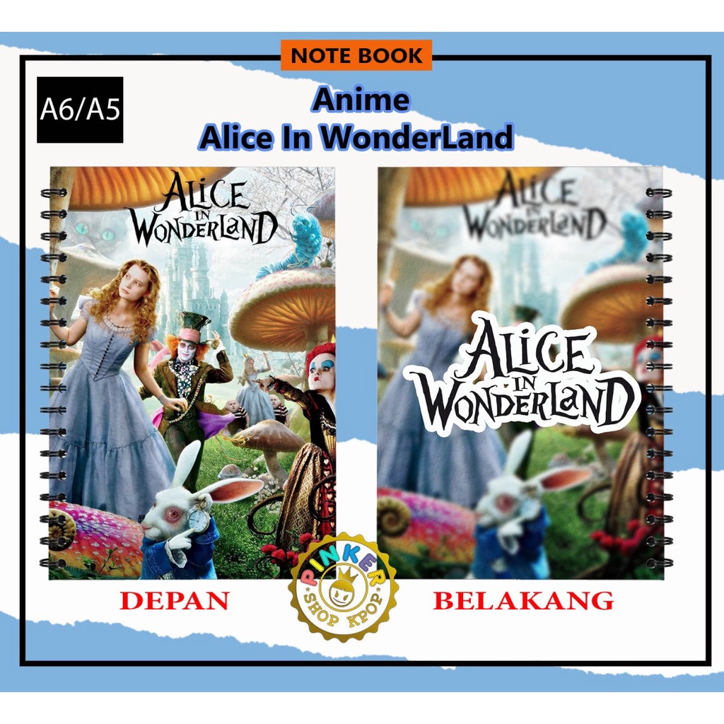 

(SP-020) Note/Notebook Alice In WonderLand A6/A5 Softcover Hardcover Spiral