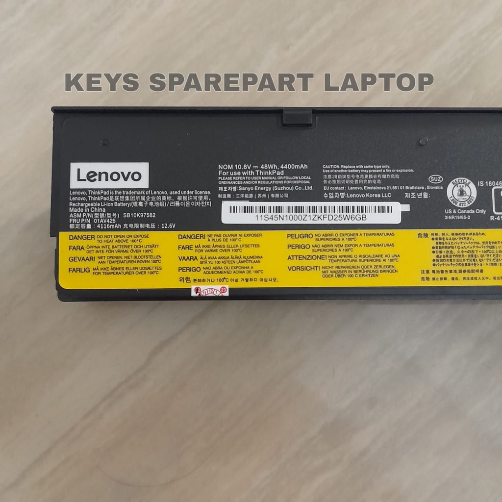 Baterai Battery Batre Laptop Original lenovo Thinkpad T470 T480 T570 T580 A475 P51S 01AV425 P52S TP25 61+