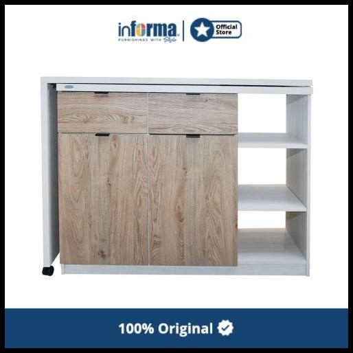 Informa - Galyn Meja Dapur Serbaguna - Putih Oak
