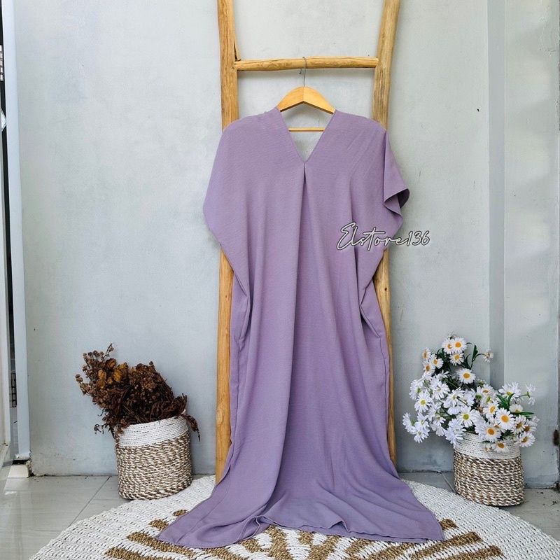Jelita V Neck Long Square Crinkle Airflow