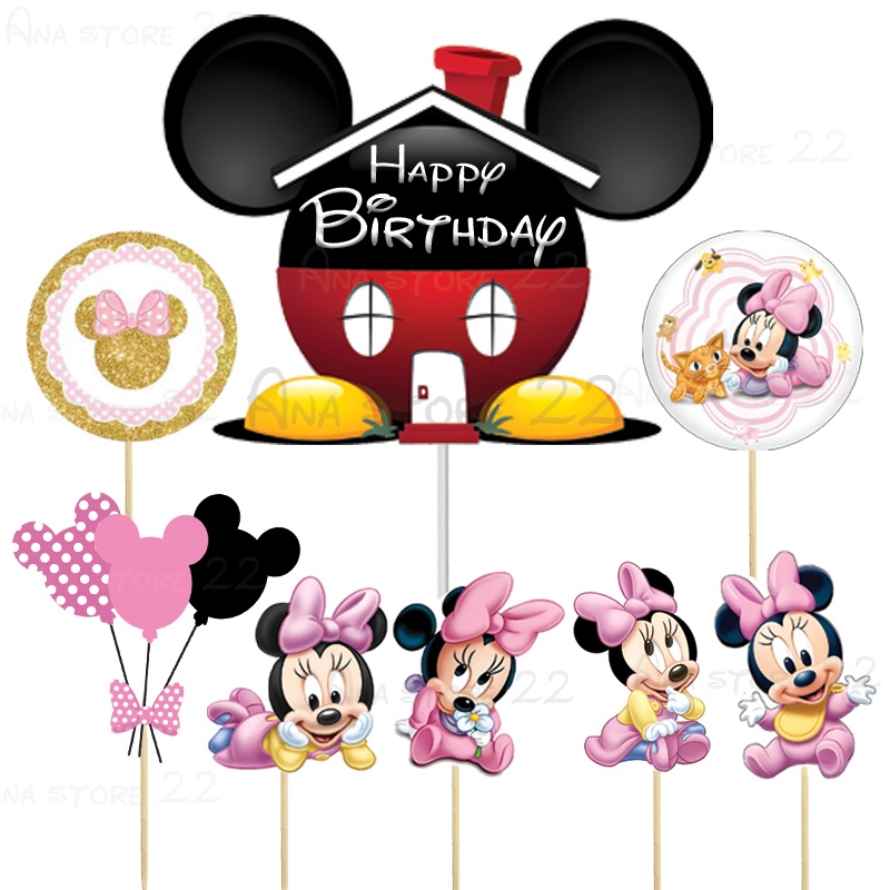 

TOPPER KUE MICKEY MOUSE MINNIE MOUSE HIASAN KUE ULANG TAHUN HAPPY BIRTHDAY KARAKTER