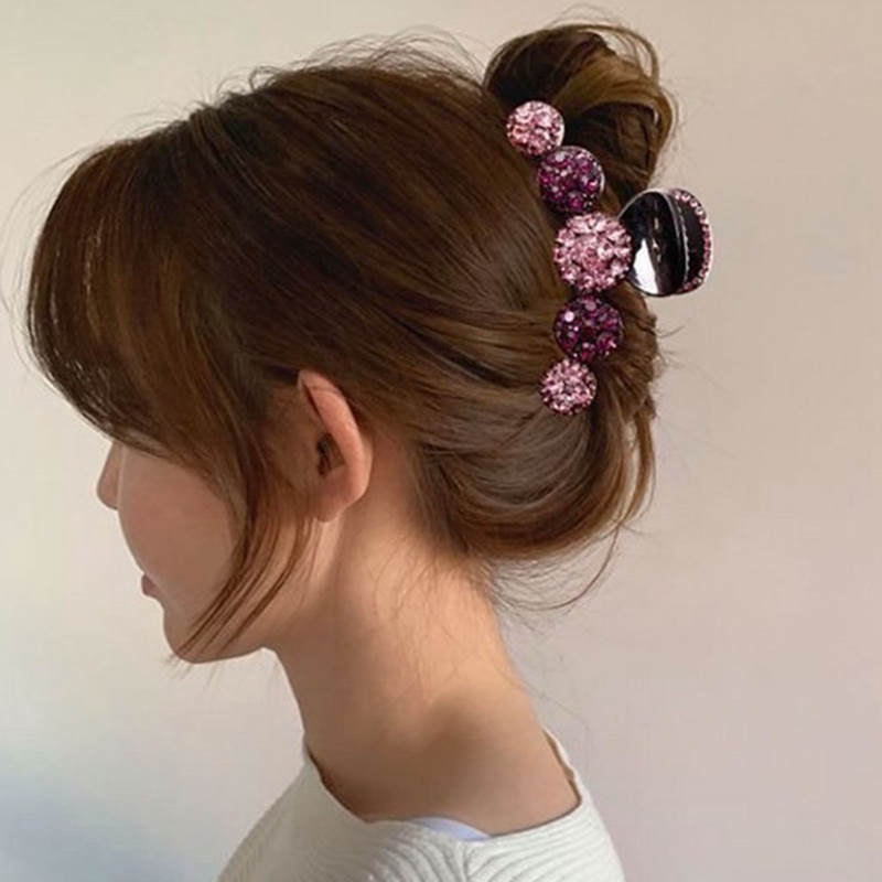 Berlian Imitasi Mengkilap Klip Rambut Wanita Fashion Berlian Imitasi Hiasan Kepala Kepiting Jepit Rambut Gadis Jepit Ponytail Holder Aksesoris Rambut