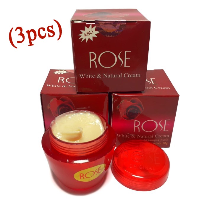 3 PCS - CREAM ROSE PEMUTIH WAJAH - BISA DIPAKAI SIANG MALAM