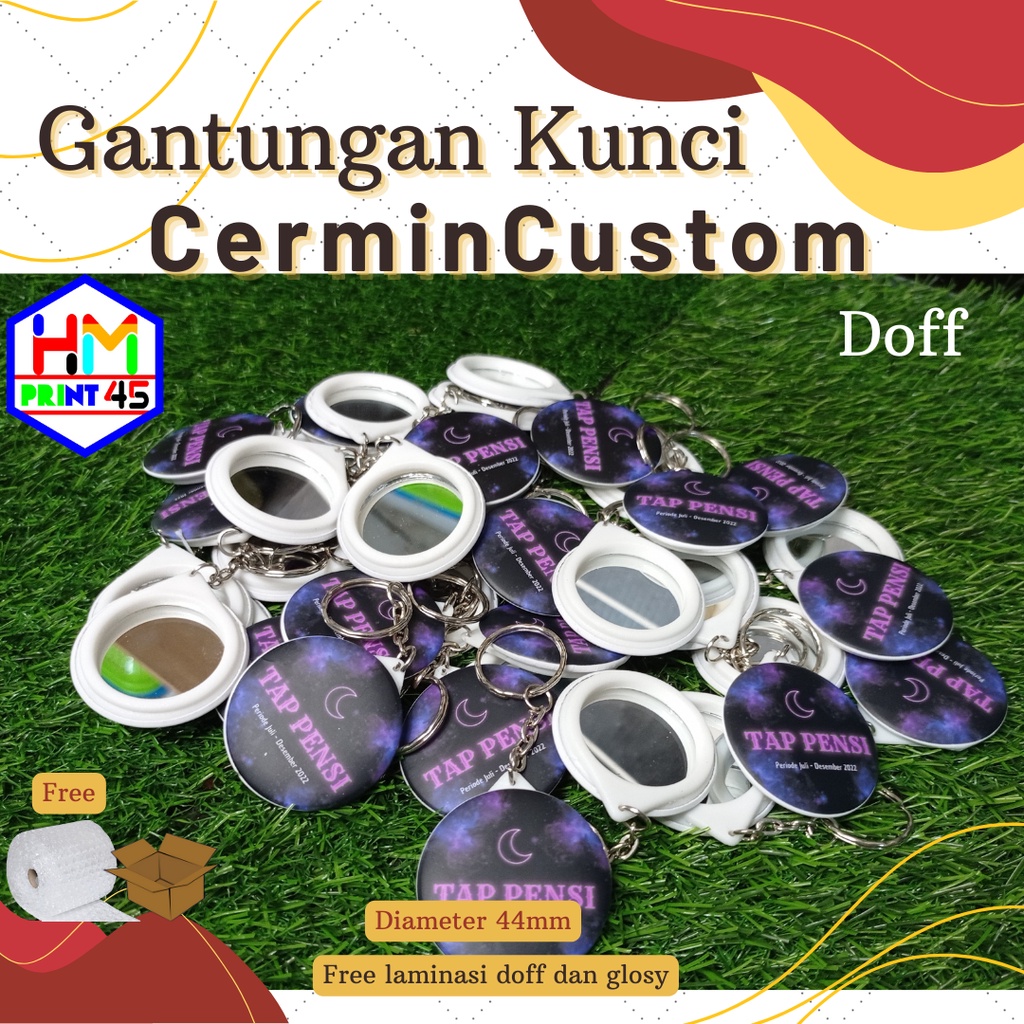 Gantungan Kunci Cermin 44mm Termurah