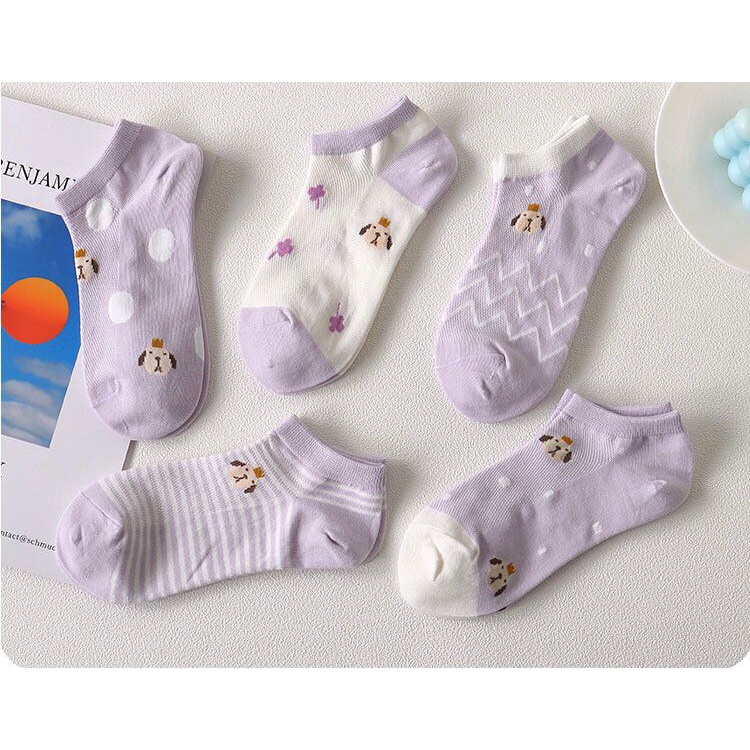 Kaos Kaki HGXX Motif Dog Pendek Kaos Kaki Lucu Dewasa Ankle Socks