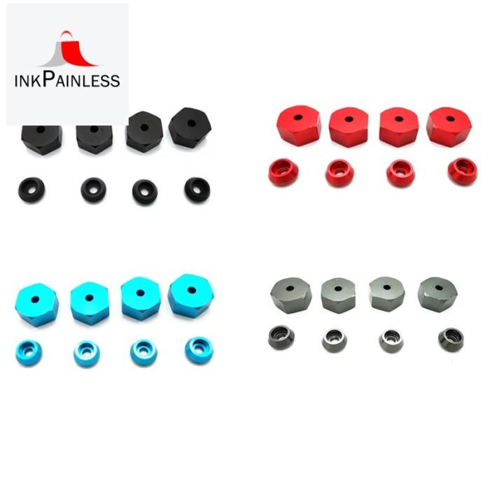 4Pcs Adapter Hex Hub Roda Bahan Metal Ukuran 5Mm Ke 12Mm Untuk Wpl D12 Terbaru