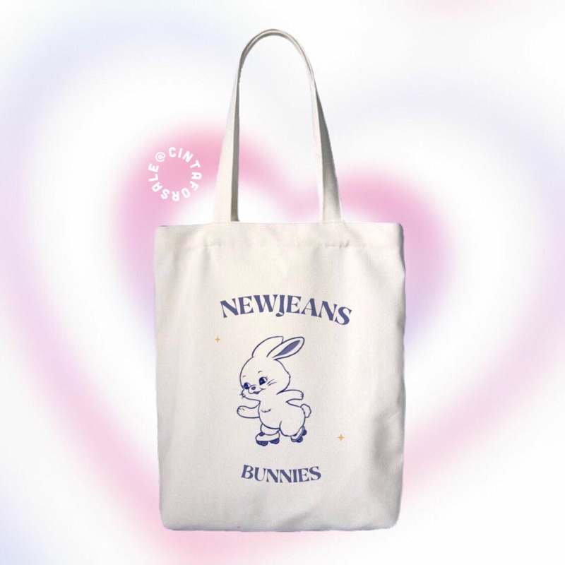 TOTE BAG KANVAS RESLETING NEWJEANS