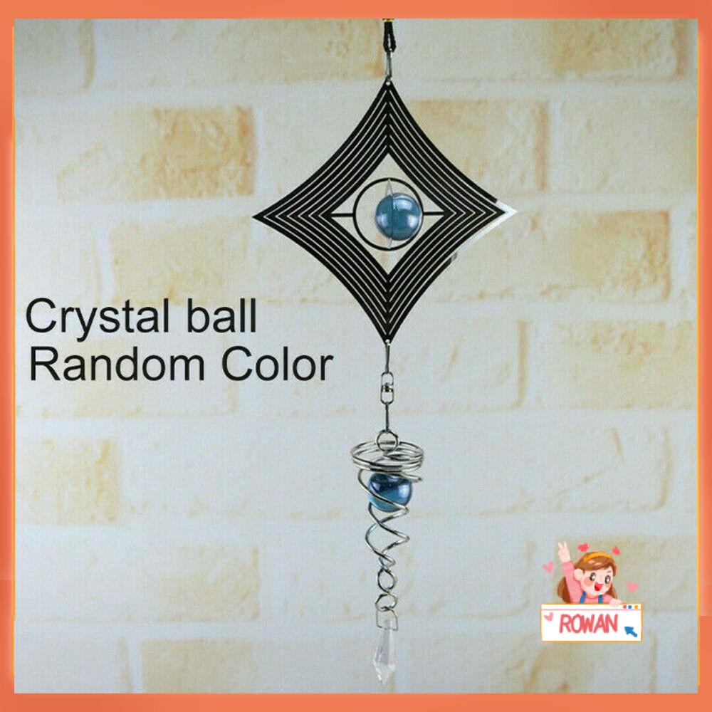 R-bunga Lonceng Angin Berputar Spinner Suncatcher Kristal Liontin Windchime