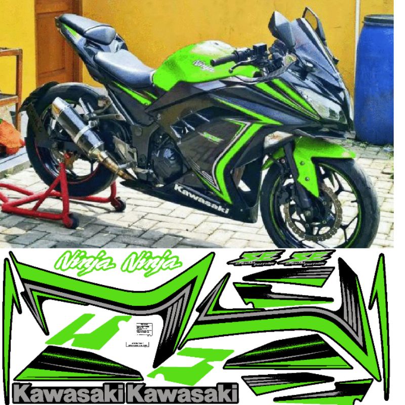 Lis Striping Sticker Ninja 250 Fi Tahun 2015 Hijau