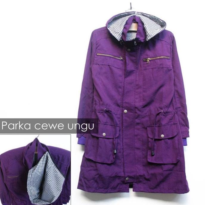 Jaket Parka Wanita Cewek Ungu