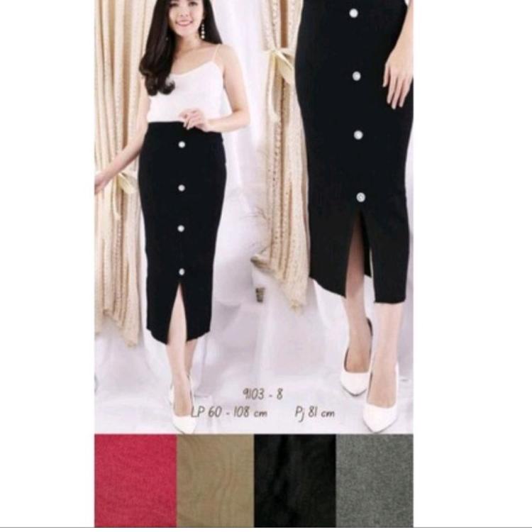 Termurah ROK RAJUT KANCING-ROK RAJUT BELAH KANCING-ROK SPAN RAJUT PREMIUM HIGH QUALITY-ROK SPAN RAJU