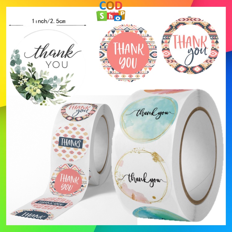 

COD - 5195 Sticker Thank You / 1 Roll Stiker Thank You / 500 PCS Stiker Thank You