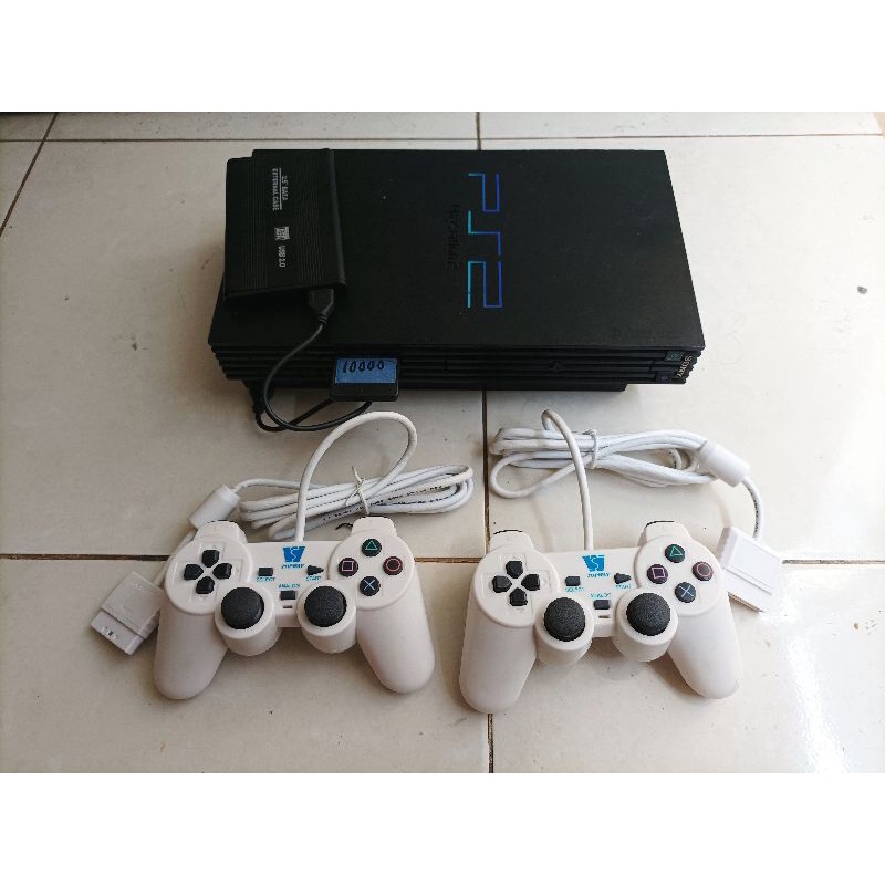 sony ps2 plus hardisk external  fullgame bonus 2 stik  getar