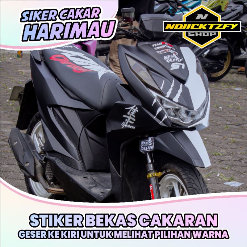 STIKER BEKAS CAKAR HARIMAU ||STIKER CAKAR HARIMAU UNTUK MOTOR BEAT,VARIO,SCOOPY ,MATIC/PSKNMTC UKURA