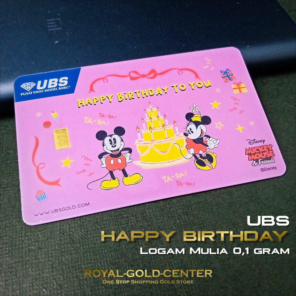 UBS Happy Birthday Gift Mickey Mouse Disney series 0.1 gram