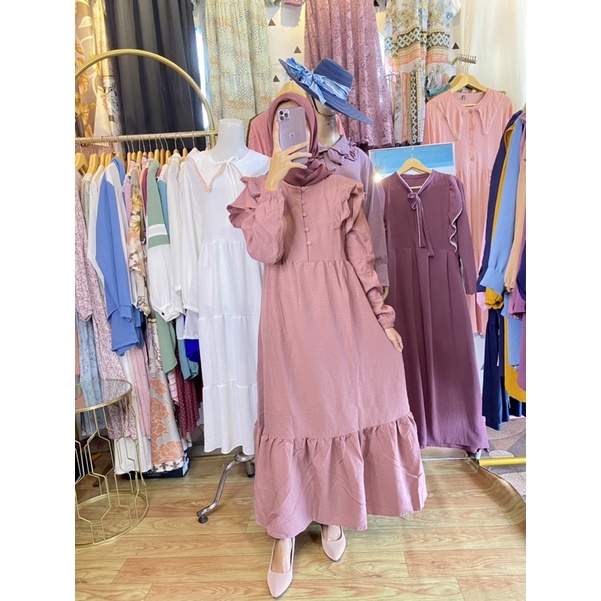 DRESS ZAHWA /BAJU GAMIS WANITA / GAMIS WANITA / GAMIS KEKINIAN / DRESS muslimah / HOME DRESS / DRESS Crinkel/ Gamis Wanita premium/Gamis wanita murah  / Dress Muslim wanita