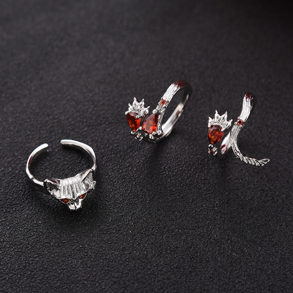 Vintage Wanita Cincin Jari Cincin Fashion Perhiasan Dapat Disesuaikan Terbuka Kristal Hewan Indah Hadiah Pesta Rings Gothic Cakar Kucing Zirkon Rings