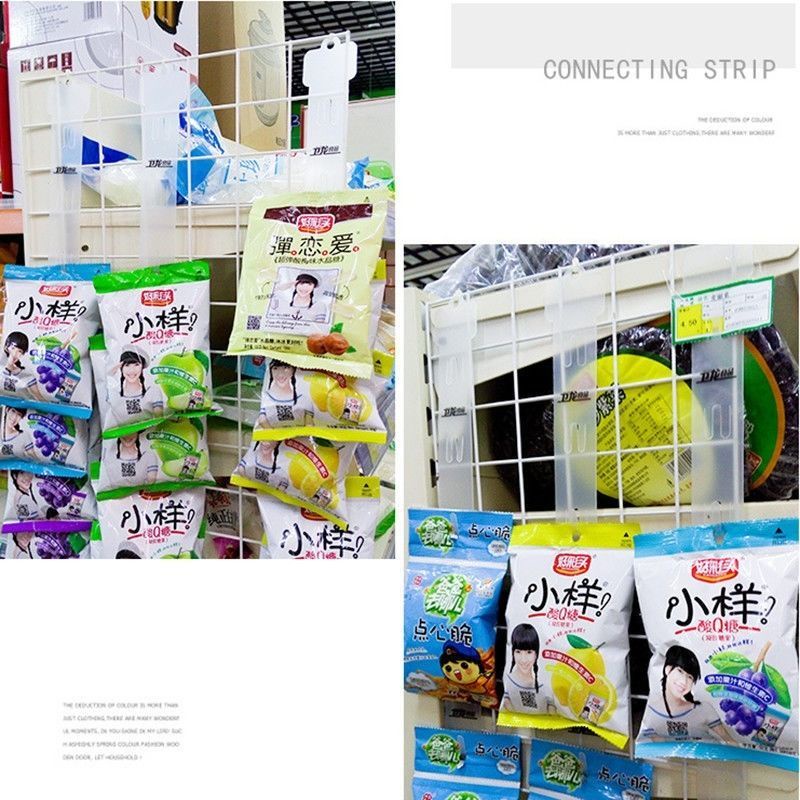 10pcs Clip Strip Display Makanan 62cm Strip Klip Produk Supermarket Snack Hanging Strip