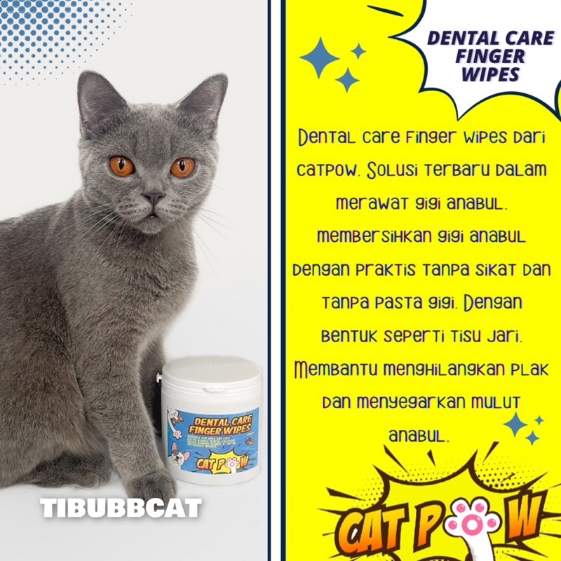 Catpow Dental Care Finger Wipes Tisu Pembersih Gigi Kucing Anjing