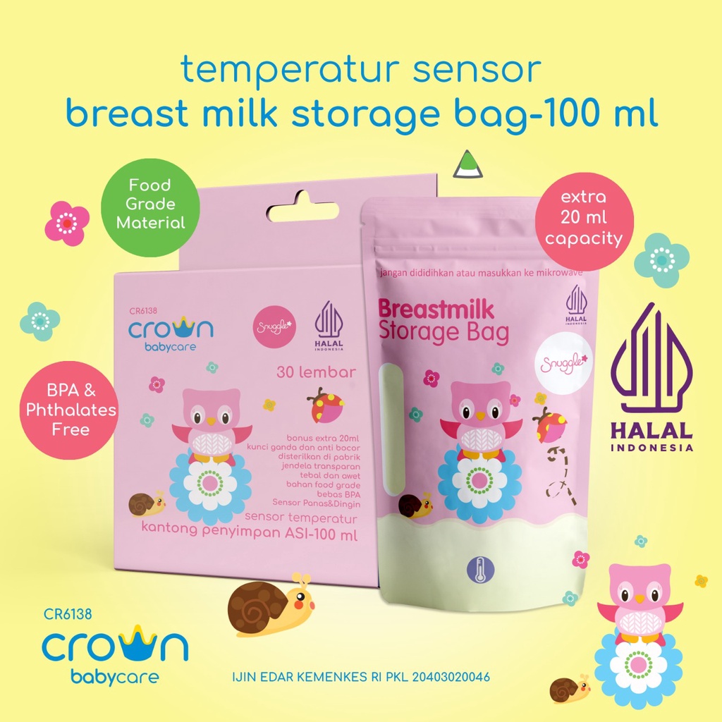 Crown Babycare Breast Milk Storage Bag Kantong Asi 100+ Extra 20ml