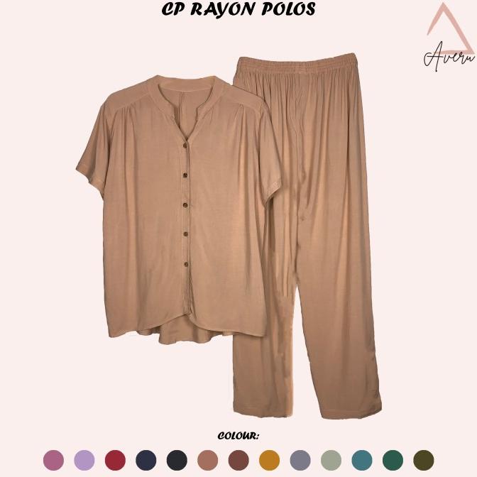 Baju Tidur Wanita Piyama Setelan Rayon CP Celana Panjang - Polos