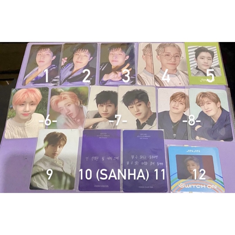 astro jinjin park jinwoo photocard message card yoon sanha switch on all yours dream part. 01 all li