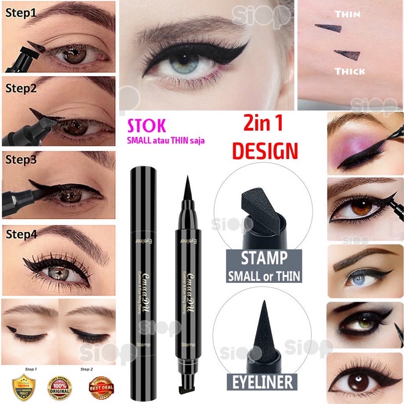 {Bisa kirim instant COD Medan Termurah} CMAADU REAL SESUAI PHOTO CmaaDU 2 sisi  2in1 Eyeliner stamp wing/Eyliner waterproof/STAMP Eyeliner