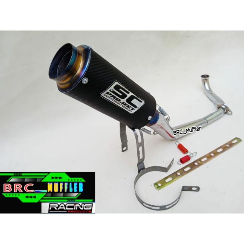 KNALPOT RACING SC PROJECT FULL SYSTEM KARBON HONDA BEAT ALL SERIES, BEAT KARBU, BEAT PGM-FI DELUXE N