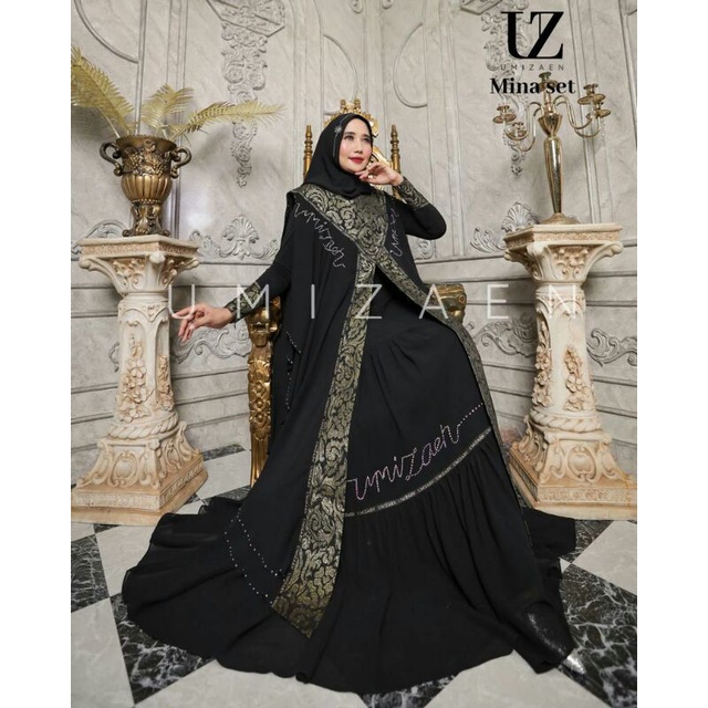 [UMIZAEN SYARI] GAMIS SYARI TERBARU / DRESS SET PRINTING " MINA SET " BY UMIZAEN