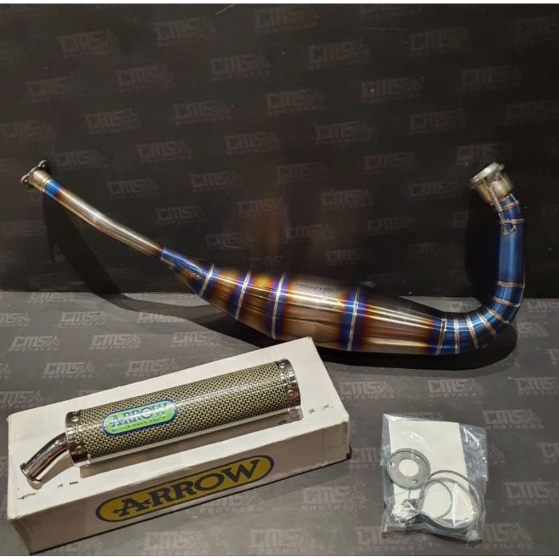 Knalpot Arrow Full system Header Titanium Project ine
Ninja R S SS Ninja RR Ori
pemasangan pnp